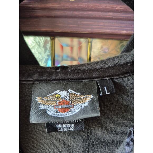 Harley-Davidson Velvet jacket with satin trim embroidered logo womens sz large - Picture 6 of 6